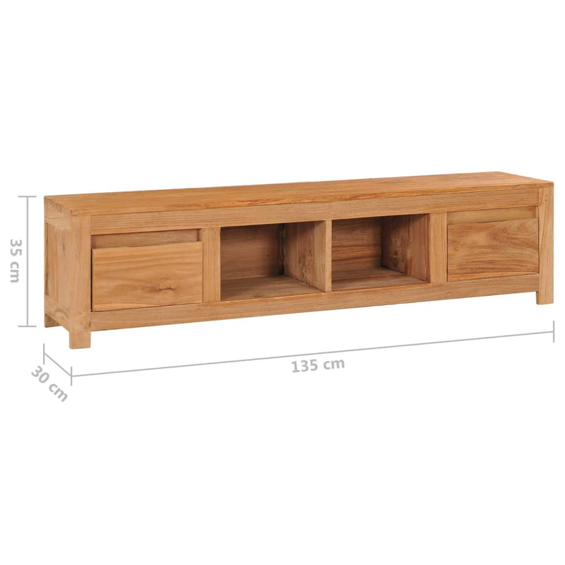 vidaXL TV Cabinet 115x30x35 cm Solid Teak Wood