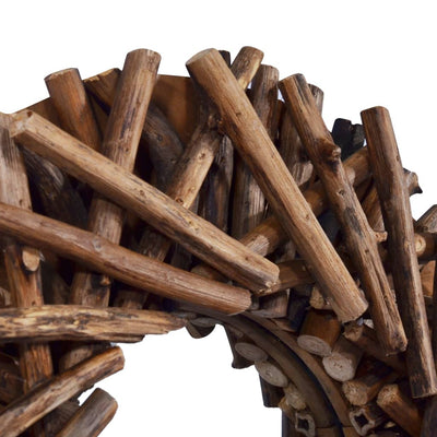 vidaXL Wall Mirror 40 cm Teak Round