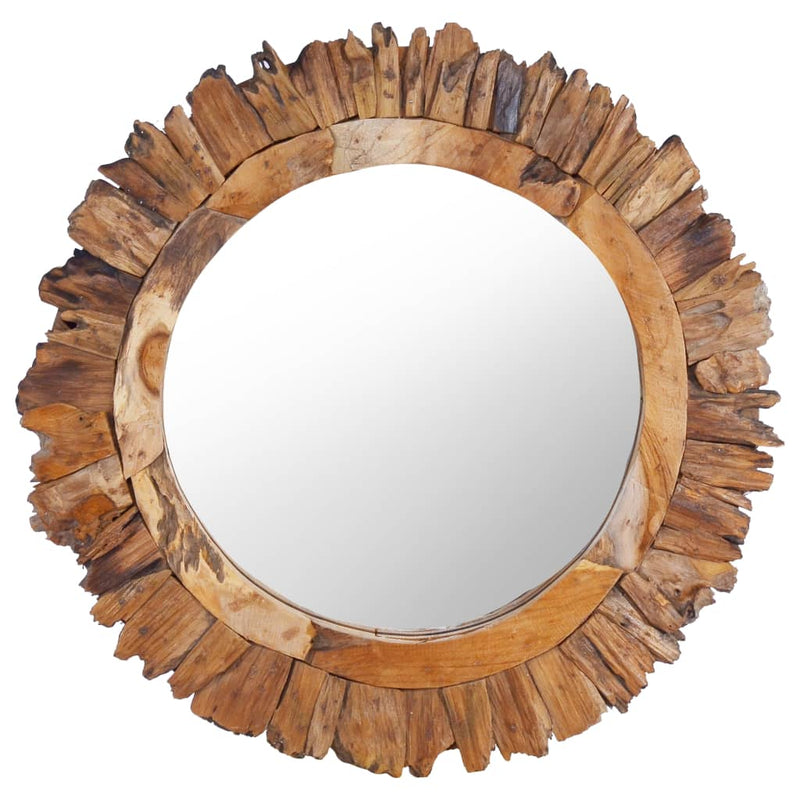 vidaXL Wall Mirror 40 cm Teak Round