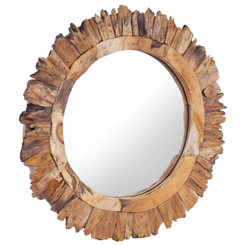 vidaXL Wall Mirror 40 cm Teak Round
