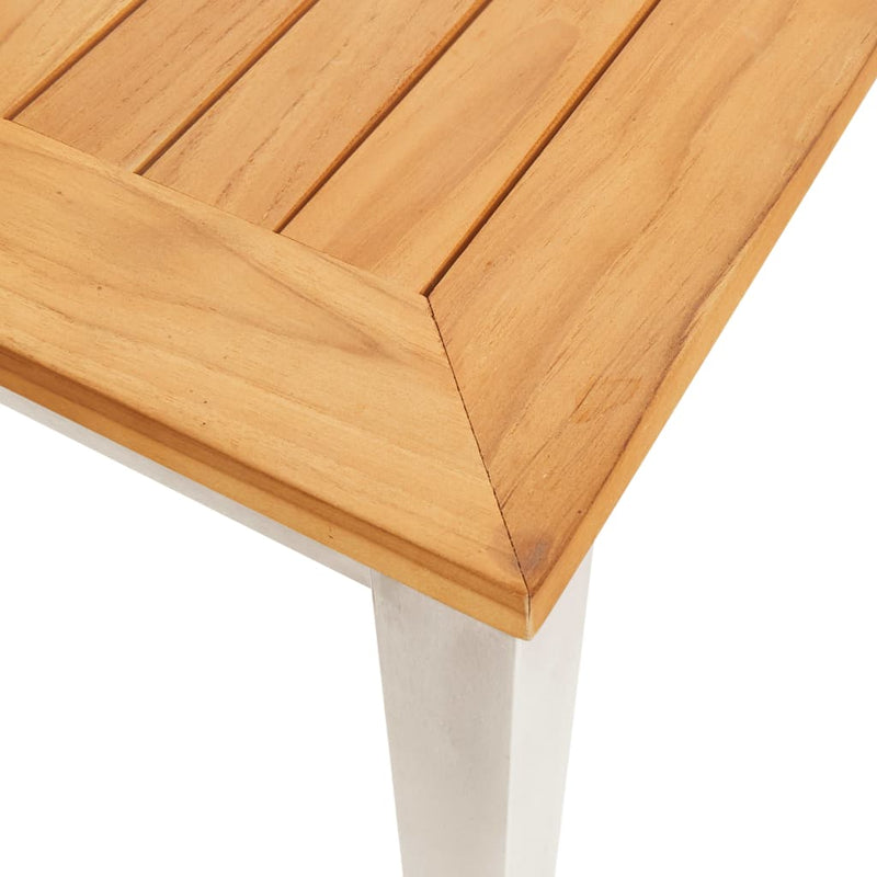 vidaXL 5 Piece Garden Dining Set Solid Teak Wood and Stainless Steel