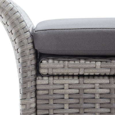 vidaXL Storage Bench with Cushion Grey 138 cm Poly Rattan