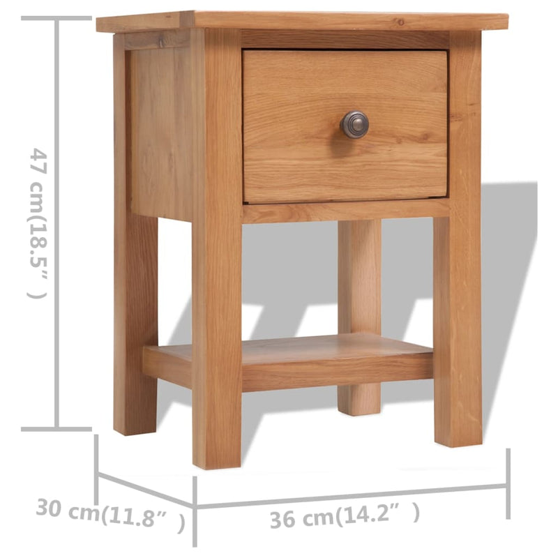 vidaXL Nightstands 2 pcs 36x30x47 cm Solid Oak Wood
