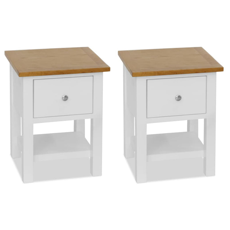 vidaXL Nightstands 2 pcs 36x30x47 cm Solid Oak Wood