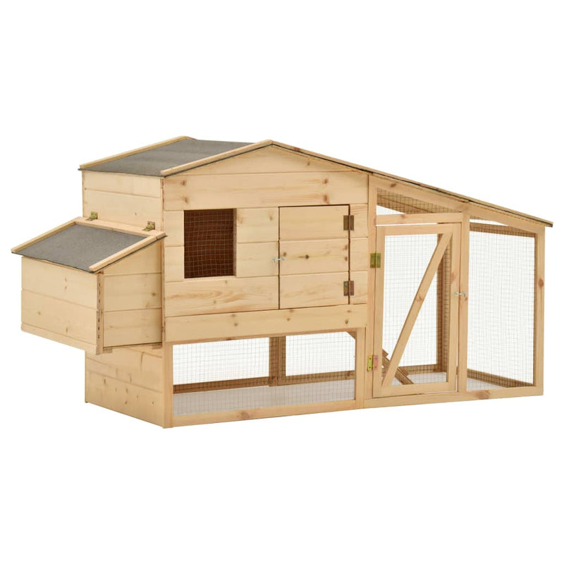 vidaXL Chicken Cage Solid Pine Wood 178x67x92 cm