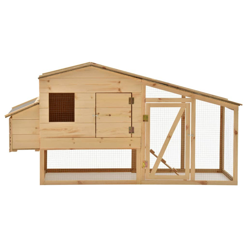 vidaXL Chicken Cage Solid Pine Wood 178x67x92 cm