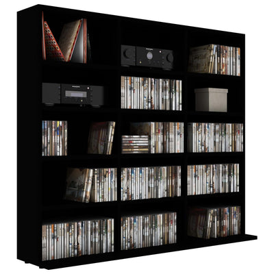 vidaXL CD Cabinet Black 100x23x89.5 cm Engineered Wood