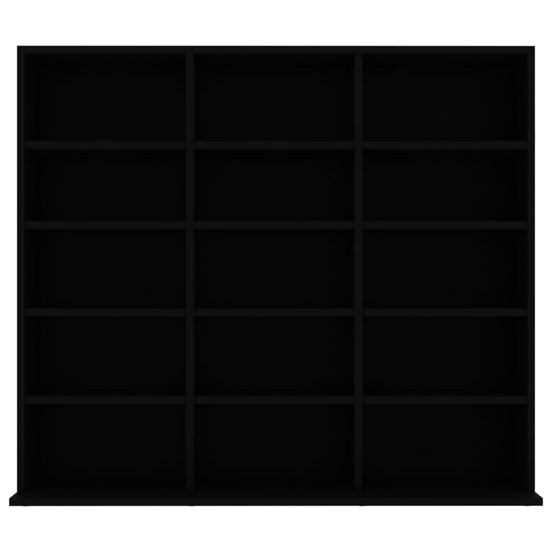 vidaXL CD Cabinet Black 100x23x89.5 cm Engineered Wood