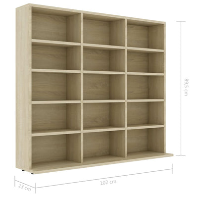 vidaXL CD Cabinet Black 100x23x89.5 cm Engineered Wood