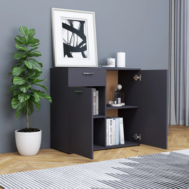 vidaXL Sideboard Concrete Grey 80x36x75 cm Engineered Wood