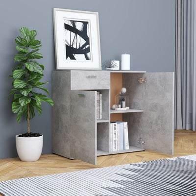 vidaXL Sideboard Concrete Grey 80x36x75 cm Engineered Wood