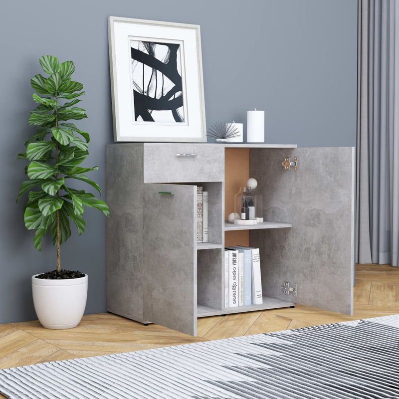 vidaXL Sideboard Concrete Grey 80x36x75 cm Engineered Wood