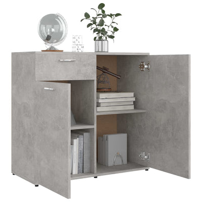 vidaXL Sideboard Concrete Grey 80x36x75 cm Engineered Wood
