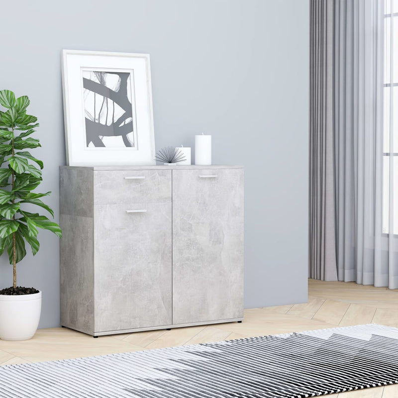 vidaXL Sideboard Concrete Grey 80x36x75 cm Engineered Wood