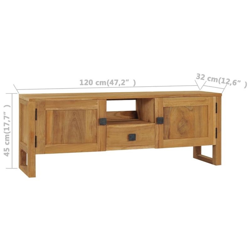 vidaXL TV Cabinet 120x32x45 cm Solid Teak Wood