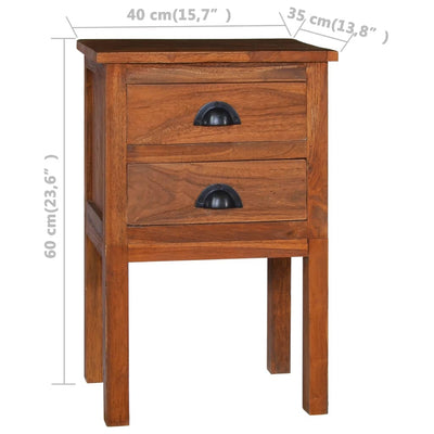 vidaXL Bedside Cabinet 40x35x60 cm Solid Teak Wood