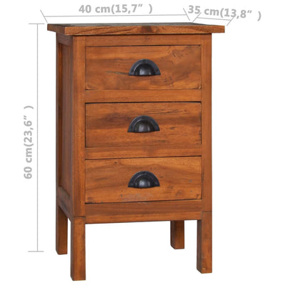 vidaXL Bedside Cabinet 40x35x60 cm Solid Teak Wood
