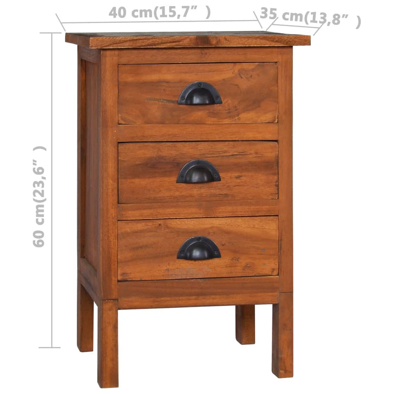vidaXL Bedside Cabinet 40x35x60 cm Solid Teak Wood