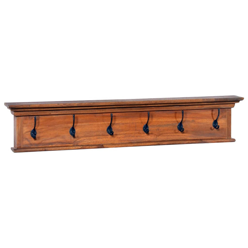 vidaXL Wall Mounted Coat Rack 100x10x20 cm Solid Teak Wood
