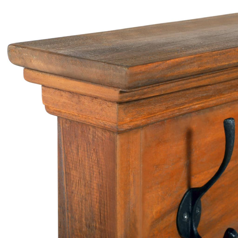 vidaXL Wall Mounted Coat Rack 100x10x20 cm Solid Teak Wood