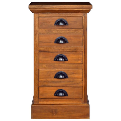 vidaXL 5-Drawer Cabinet 35x30x60 cm Solid Teak Wood