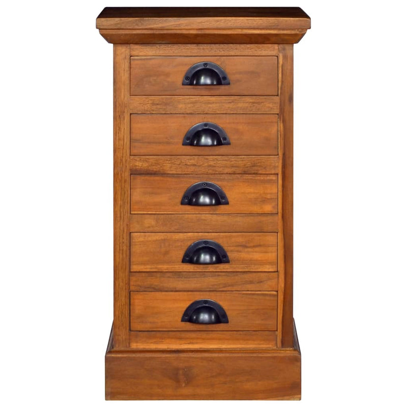 vidaXL 5-Drawer Cabinet 35x30x60 cm Solid Teak Wood