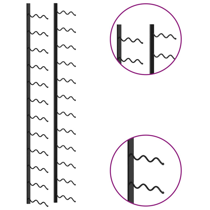 vidaXL Wall-mounted Wine Rack for 24 Bottles Black Iron