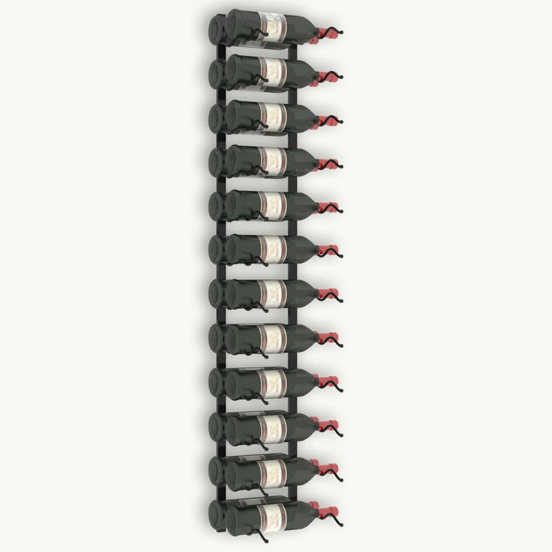 vidaXL Wall-mounted Wine Rack for 24 Bottles Black Iron