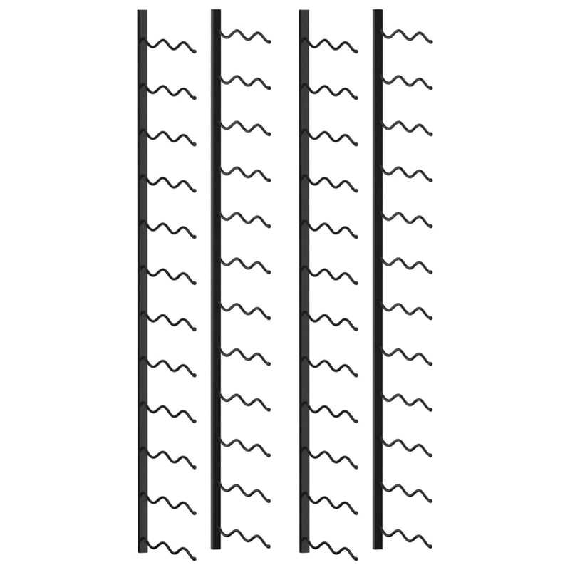 vidaXL Wall-mounted Wine Racks for 48 Bottles 2 pcs Black Iron