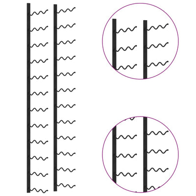 vidaXL Wall-mounted Wine Rack for 36 Bottles Black Iron