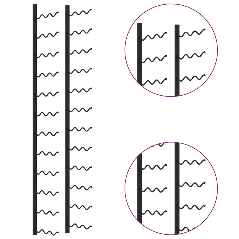 vidaXL Wall-mounted Wine Rack for 36 Bottles Black Iron