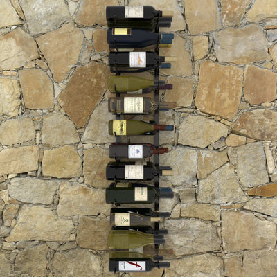 vidaXL Wall-mounted Wine Rack for 36 Bottles Black Iron