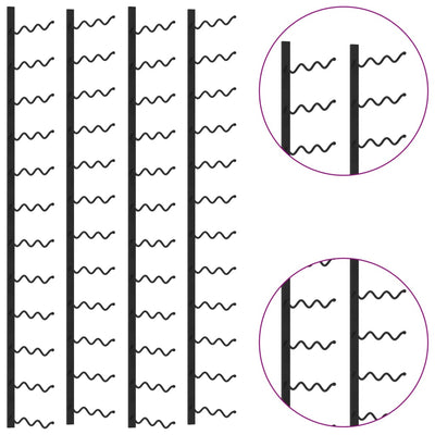 vidaXL Wall-mounted Wine Racks for 72 Bottles 2 pcs Black Iron