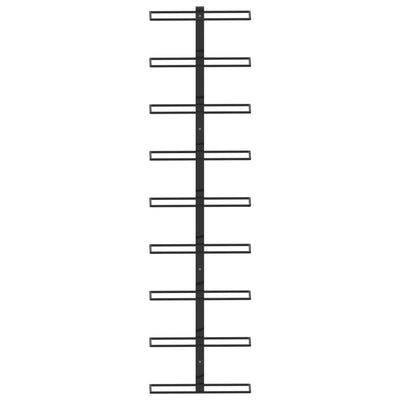 vidaXL Wall-mounted Wine Rack for 9 Bottles Black Iron