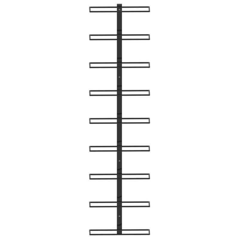 vidaXL Wall-mounted Wine Rack for 9 Bottles Black Iron