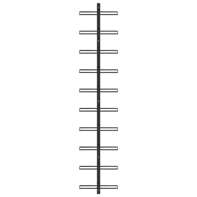 vidaXL Wall-mounted Wine Rack for 10 Bottles Black Metal