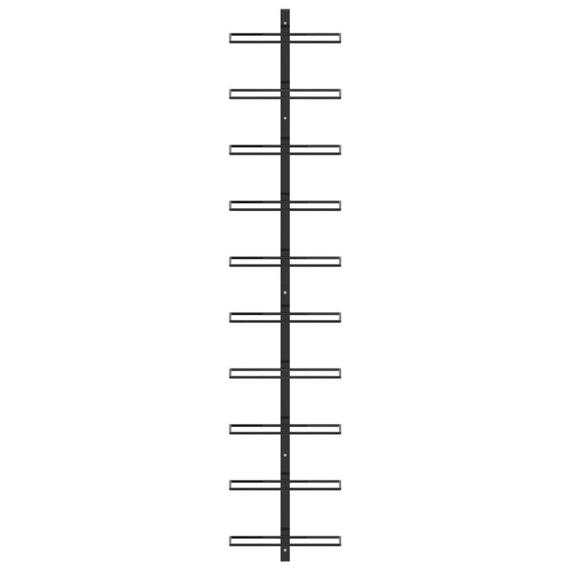 vidaXL Wall-mounted Wine Rack for 10 Bottles Black Metal