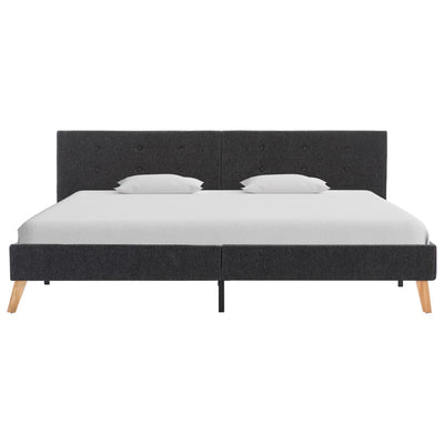 vidaXL Bed Frame without Mattress Grey Fabric 183x203 cm King