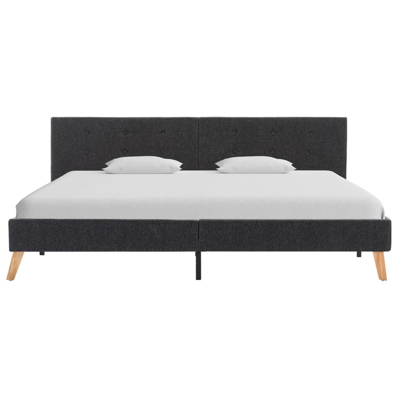 vidaXL Bed Frame without Mattress Grey Fabric 183x203 cm King