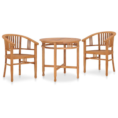 vidaXL 3 Piece Garden Dining Set Solid Teak Wood