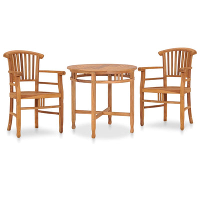 vidaXL 3 Piece Garden Dining Set Solid Teak Wood