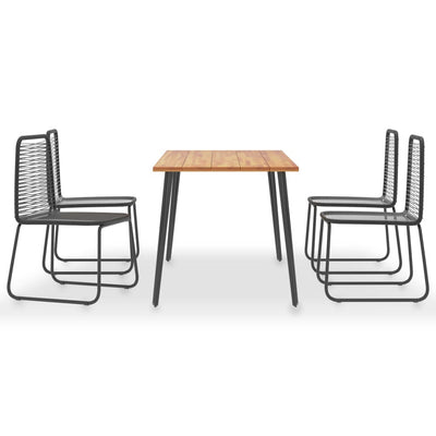 vidaXL 5 Piece Outdoor Dining Set Solid Acacia Wood and Poly Rattan