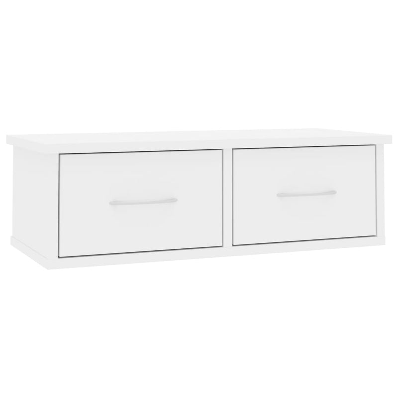 vidaXL Wall-mounted Drawer Shelf High Gloss White 60x26x18.5 cm Engineered Wood