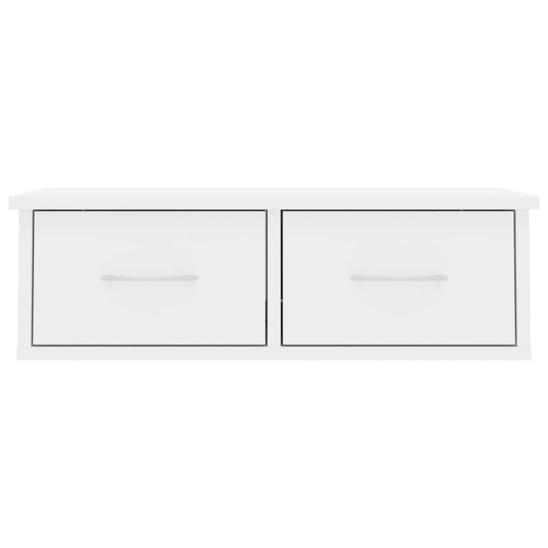 vidaXL Wall-mounted Drawer Shelf High Gloss White 60x26x18.5 cm Engineered Wood