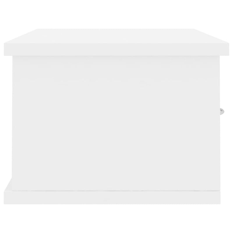 vidaXL Wall-mounted Drawer Shelf High Gloss White 60x26x18.5 cm Engineered Wood