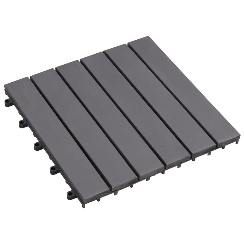 vidaXL Decking Tiles 20 pcs Grey Wash 30x30 cm Solid Acacia Wood