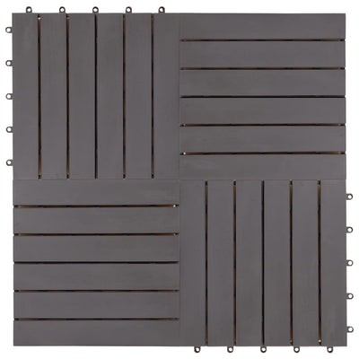 vidaXL Decking Tiles 20 pcs Grey Wash 30x30 cm Solid Acacia Wood