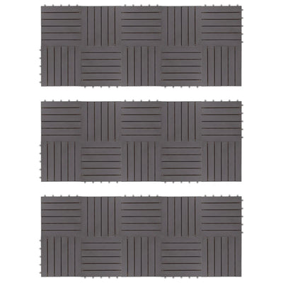 vidaXL Decking Tiles 30 pcs Grey Wash 30x30 cm Solid Acacia Wood