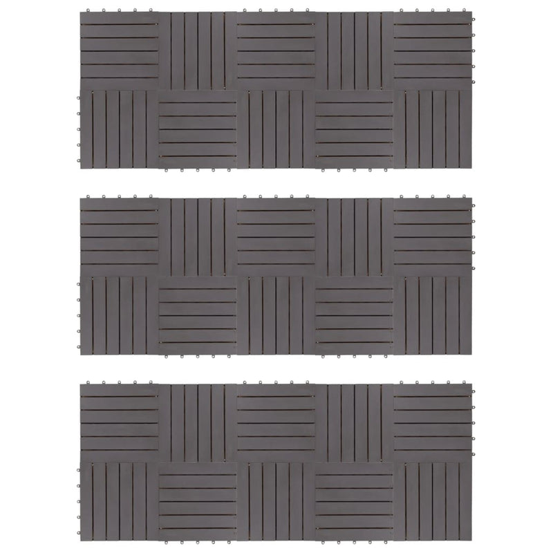 vidaXL Decking Tiles 30 pcs Grey Wash 30x30 cm Solid Acacia Wood