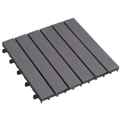 vidaXL Decking Tiles 30 pcs Grey Wash 30x30 cm Solid Acacia Wood